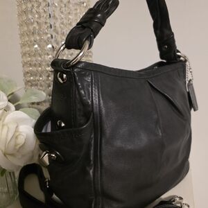 Coach Black Leather Shoulder Bag